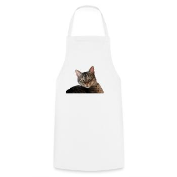 Cat Kitten - Cooking Apron - white - Front - AI Model Male 185 dark (185cm)