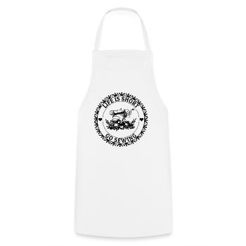 Couture Amoureuse de la couture Couturière - La vie est courte - Tablier de cuisine - blanc - Devant - AI Model Male 185 dark (185cm)