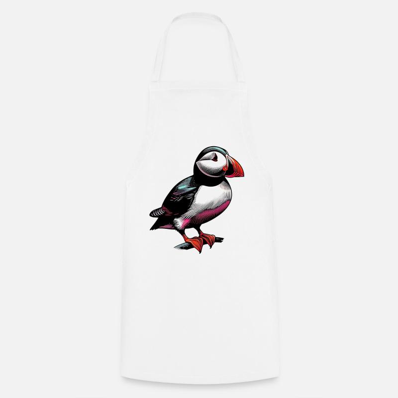 Macareux - Tablier de cuisine - blanc