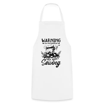 Avertissement peut spontanément parler de couture - Tablier de cuisine - blanc - Devant - AI Model Male 185 dark (185cm)