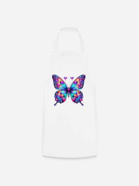 Schmetterling Herz Herzen Herzen Herz - Kochschürze - Weiß