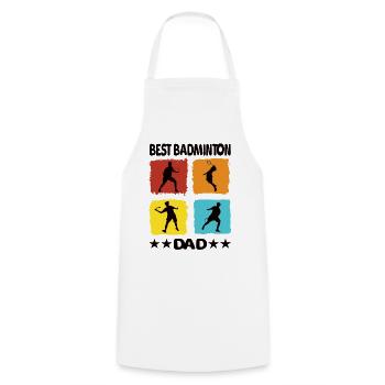 Best Badminton Dad - Cooking Apron - white - Front - AI Model Male 185 dark (185cm)