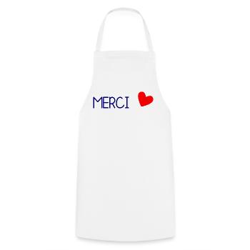 MAÎTRESSE. MAITRE. MERCI. MERCI MAÎTRESSE. MAITRES - Tablier de cuisine - blanc - Devant - AI Model Male 185 dark (185cm)