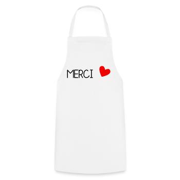 MERCI. MAÎTRESSE. MAÎTRE. MERCI MAÎTRESSE - Tablier de cuisine - blanc - Devant - AI Model Male 185 dark (185cm)