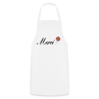 MERCI. MAÎTRESSE. MAÎTRE. MERCI MAÎTRESSE - Tablier de cuisine - blanc - Devant - AI Model Male 185 dark (185cm)