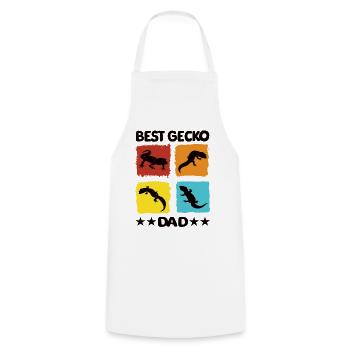 Meilleur papa gecko - Tablier de cuisine - blanc - Devant - AI Model Male 185 dark (185cm)