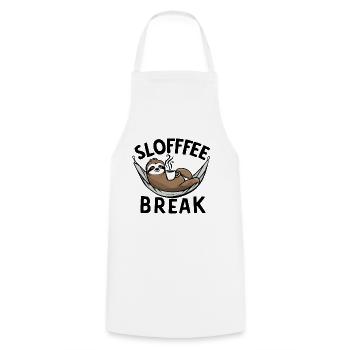 Kaffeepause Faultier Kaffee-Liebhaber Spaß - Kochschürze - Weiß - Vorne - AI Model Male 185 dark (185cm)