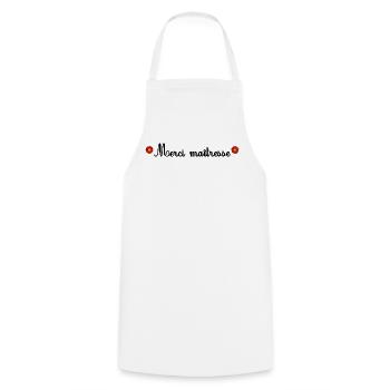 MERCI. MAÎTRESSE. MAÎTRE. MERCI MAÎTRESSE - Tablier de cuisine - blanc - Devant - AI Model Male 185 dark (185cm)