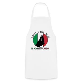 Italy Italian Vaffanculo - Cooking Apron - white - Front - AI Model Male 185 dark (185cm)
