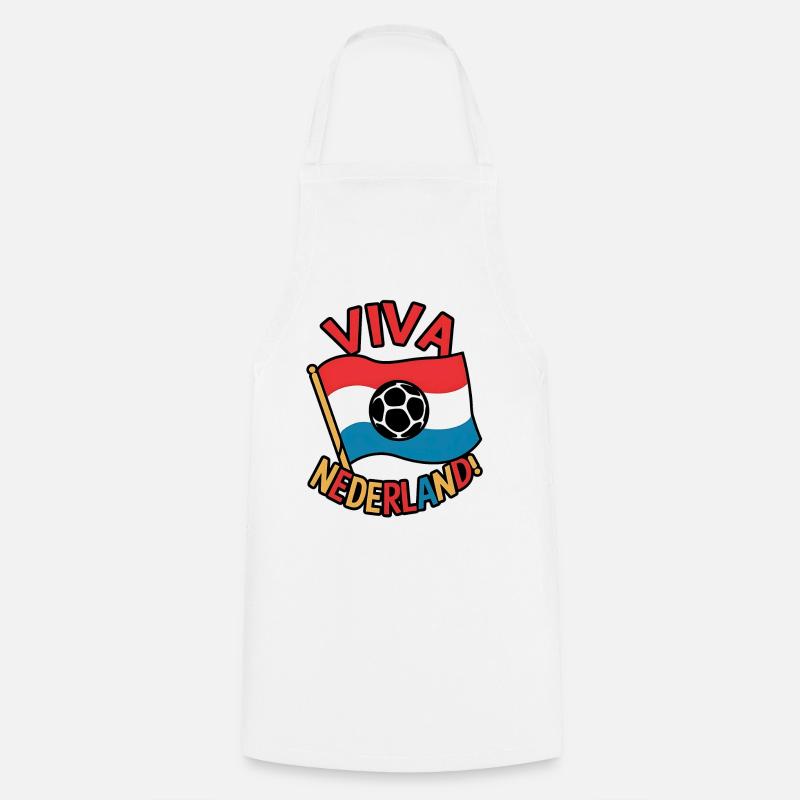 Conception du drapeau de football Viva Netherlands - Tablier de cuisine - blanc
