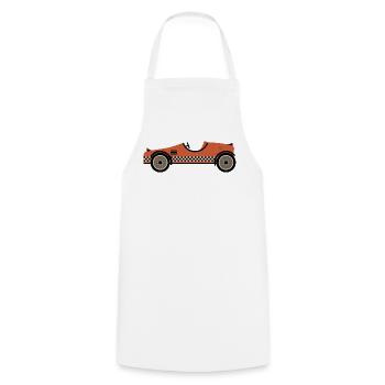 Red Textured Race Car - Cooking Apron - white - Front - AI Model Male 185 dark (185cm)