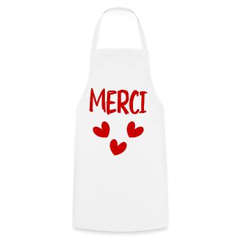 MISTRESS. THANK YOU. THANK YOU MISTRESS - Cooking Apron - white - Front - AI Model Male 185 dark (185cm)
