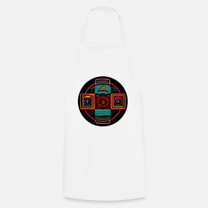 Neon Geometric Icons - Native Freestyle - Cooking Apron - white