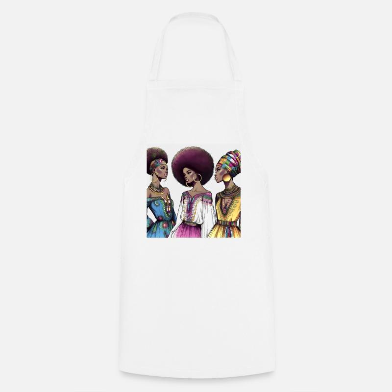 Afro style Élégance Africaine - Tablier de cuisine - blanc