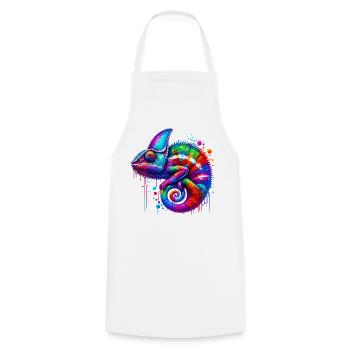 Caméléon - Tablier de cuisine - blanc - Devant - AI Model Male 185 dark (185cm)