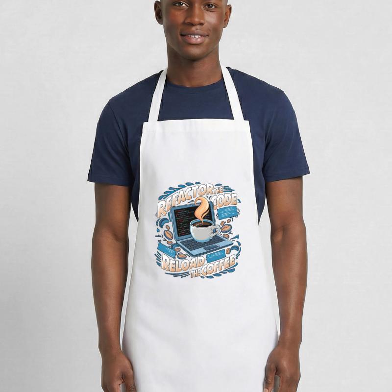 Programmers generate code from coffee Cooking Apron