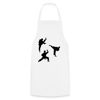 Silhouettes de combattants de karaté Karaté - Tablier de cuisine - blanc - Devant - AI Model Male 185 dark (185cm)