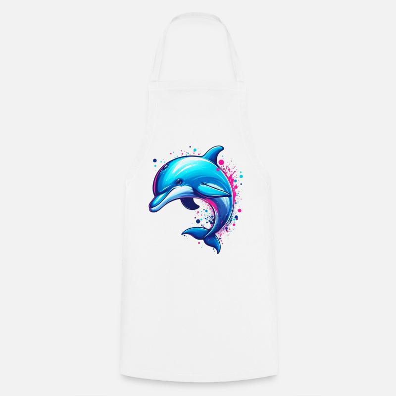 Delfin - Kochschürze - Weiß
