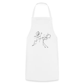 Drôle de karaté Bâton de karaté combattants - Tablier de cuisine - blanc - Devant - AI Model Male 185 dark (185cm)