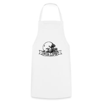 American Football Helmet - For Life - Cooking Apron - white - Front - AI Model Male 185 dark (185cm)