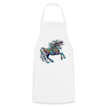 Horse - Cooking Apron - white - Front - AI Model Male 185 dark (185cm)