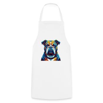 Bouledogue anglais race coloré dessin animé Kawaii - Tablier de cuisine - blanc - Devant - AI Model Male 185 dark (185cm)