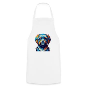 Race de chien maltais Dessin animé coloré Kawaii - Tablier de cuisine - blanc - Devant - AI Model Male 185 dark (185cm)
