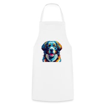 Kuvasz Race Chien Coloré Dessin Animé Kawaii - Tablier de cuisine - blanc - Devant - AI Model Male 185 dark (185cm)