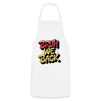 Pronunciation and Retro Style Text Design - Cooking Apron - white - Front - AI Model Male 185 dark (185cm)