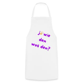 Wie den? Wos den? Austrian Slang 🤠 - Kochschürze - Weiß - Vorne - AI Model Male 185 dark (185cm)