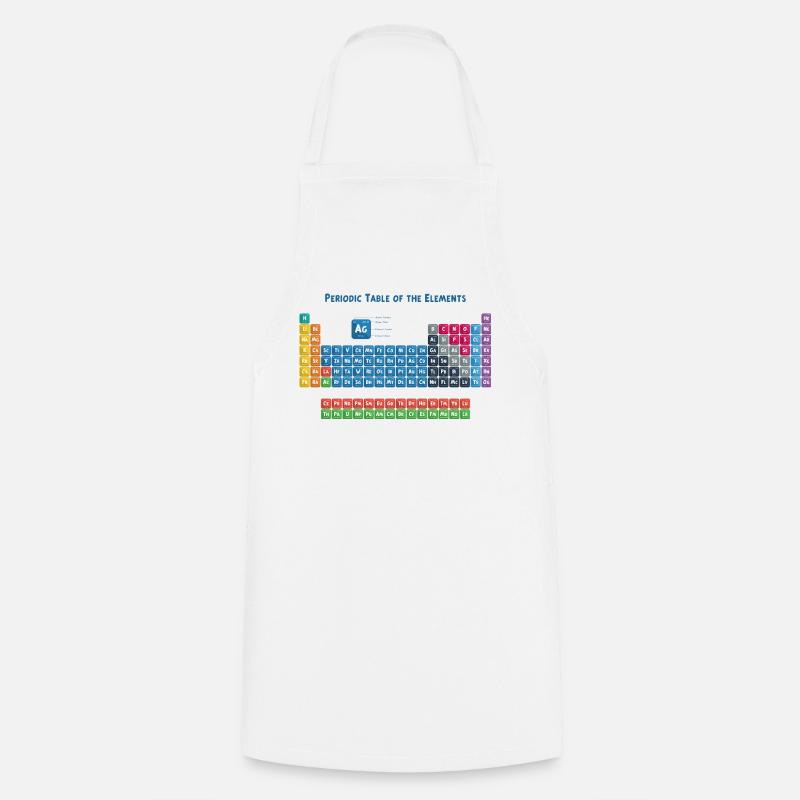 Tableau périodique des éléments 2 - Tablier de cuisine - blanc