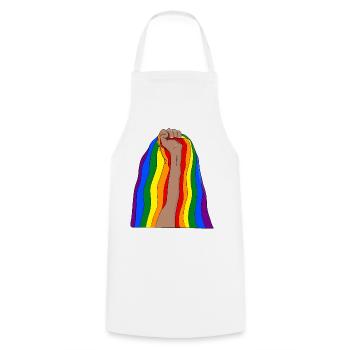 Raise your fist and be proud - Cooking Apron - white - Front - AI Model Male 185 dark (185cm)