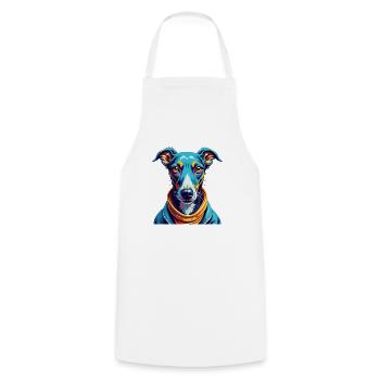 Rampur lévrier chien race coloré dessin animé Kawaii - Tablier de cuisine - blanc - Devant - AI Model Male 185 dark (185cm)