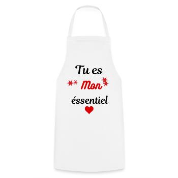 Tu es mon essentiel - Tablier de cuisine - blanc - Devant - AI Model Male 185 dark (185cm)