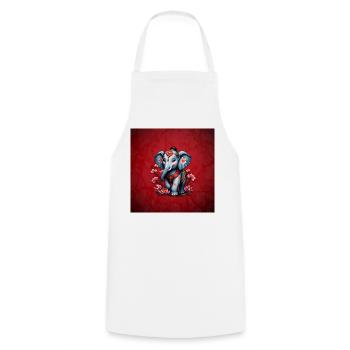 Éléphant majestueux dans le style traditionnel japonais. - Tablier de cuisine - blanc - Devant - AI Model Male 185 dark (185cm)