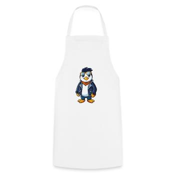 Penguin Funny Cartoon Kawaii Jacket Sunglasses - Cooking Apron - white - Front - AI Model Male 185 dark (185cm)