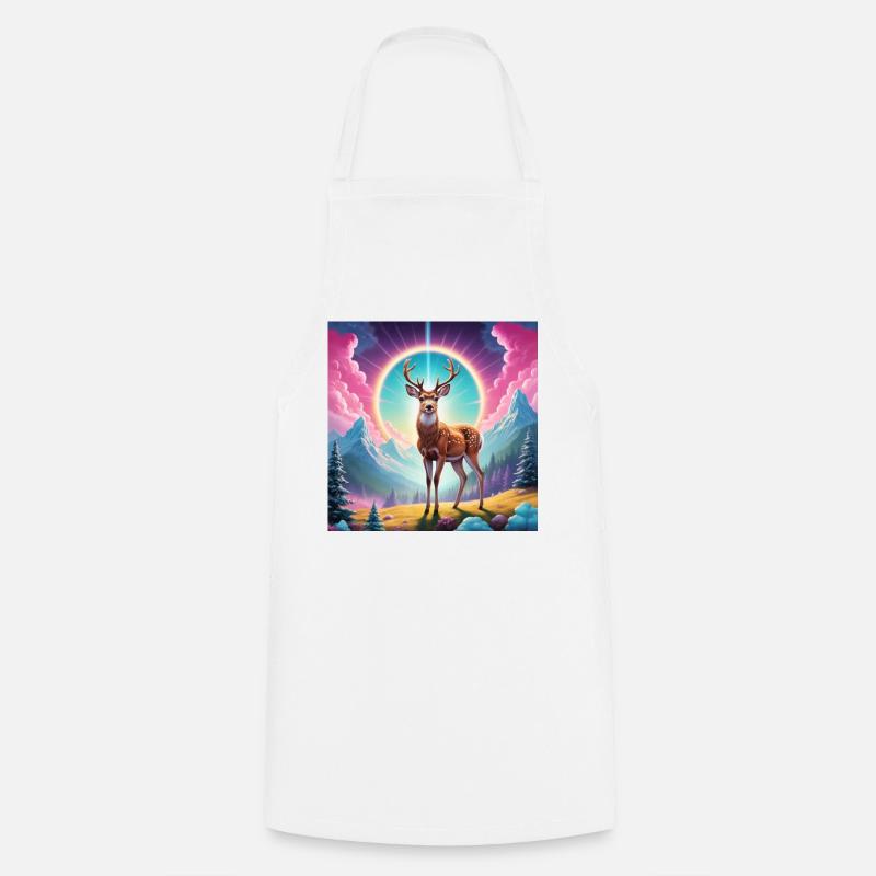 Deer on the mountain - Cooking Apron - white