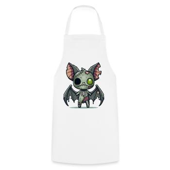 Chauve-souris zombie effrayante pour s’amuser à Halloween - Tablier de cuisine - blanc - Devant - AI Model Male 185 dark (185cm)