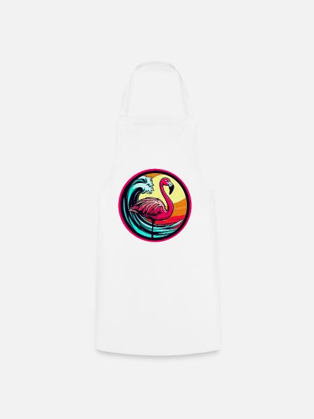 Flamingo - Kochschürze - Weiß