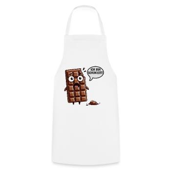 I'm Schokiert Funny German Chocolate - Cooking Apron - white - Front - AI Model Male 185 dark (185cm)