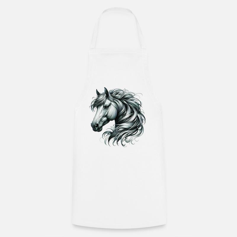 Cheval - Tablier de cuisine - blanc