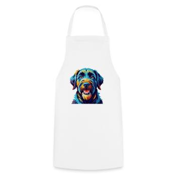 Black Russian Terrier Dog Breed Cartoon Kawaii - Cooking Apron - white - Front - AI Model Male 185 dark (185cm)