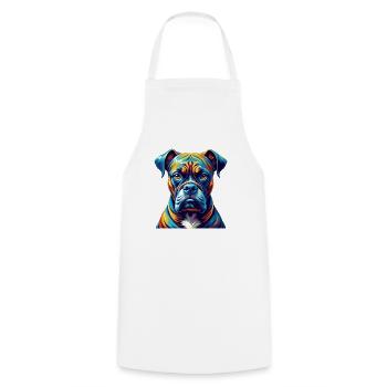 Bull Boxer Hund Rasse Bunt Karikatur Kawaii - Kochschürze - Weiß - Vorne - AI Model Male 185 dark (185cm)