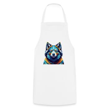 Chien Esquimau Canadien Race Coloré Dessin Animé Kawaii - Tablier de cuisine - blanc - Devant - AI Model Male 185 dark (185cm)