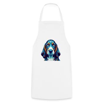Blue Gascony Basset Dog Breed Cartoon Kawaii - Cooking Apron - white - Front - AI Model Male 185 dark (185cm)