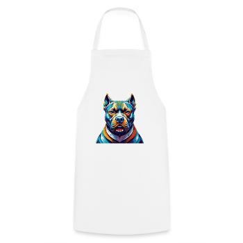 Bully Kutta Dog Breed Colorful Cartoon Kawaii - Cooking Apron - white - Front - AI Model Male 185 dark (185cm)