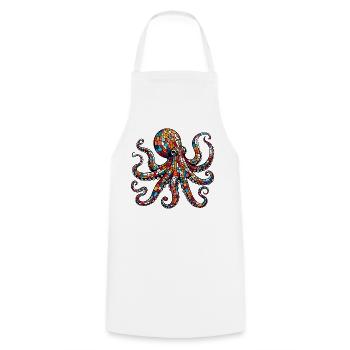 Pieuvre - Tablier de cuisine - blanc - Devant - AI Model Male 185 dark (185cm)