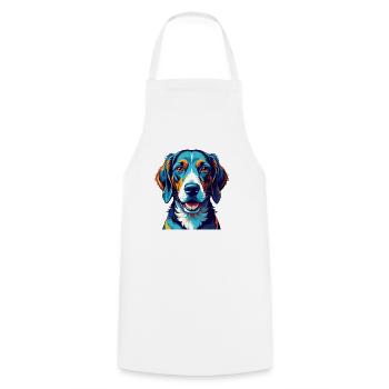 English Foxhound Dog Breed Colorful Cartoon Kawaii - Cooking Apron - white - Front - AI Model Male 185 dark (185cm)