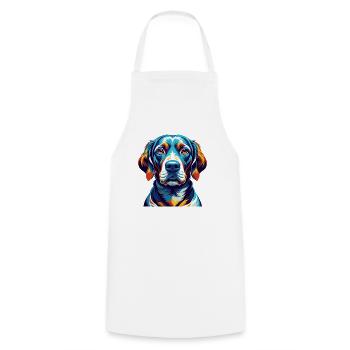 Pointer Dog Breed Colorful Cartoon Kawaii - Cooking Apron - white - Front - AI Model Male 185 dark (185cm)