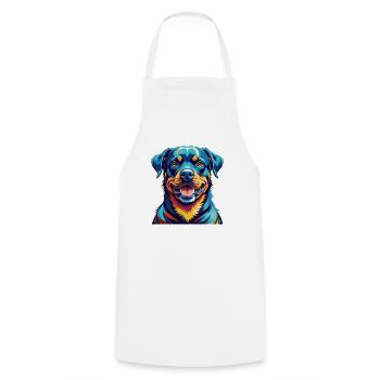 Rottweiler Hunderasse Bunt Karikatur Kawaii - Kochschürze - Weiß - Vorne - AI Model Male 185 dark (185cm)